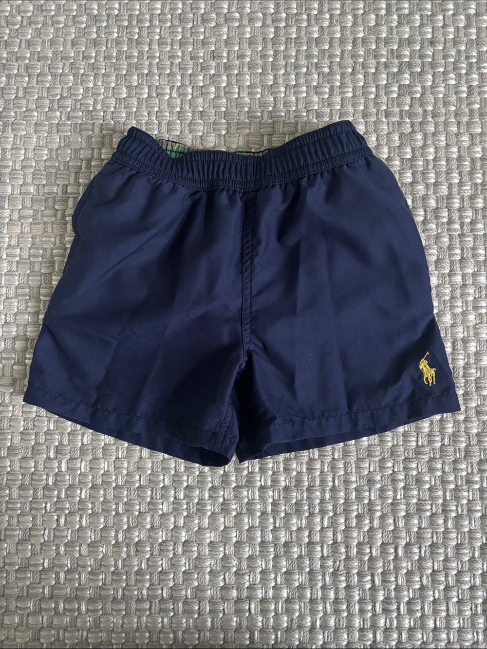 Polo by Ralph Lauren Navy Kids Swim Shorts with Yellow Pony